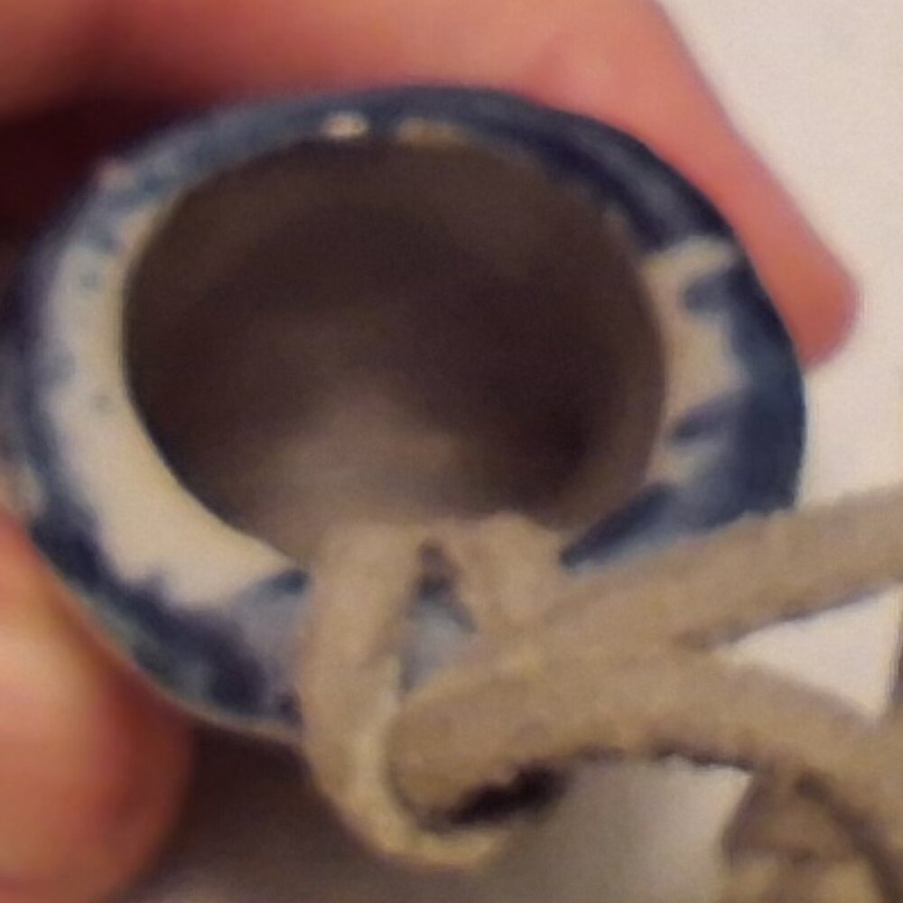 Handmade J. MacSam Ceramic Vessel Pendant • Blue Glazed Boho Artisan Necklace - Picture 5 of 6